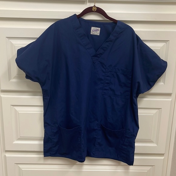 S.C.R.U.B.S. Navy blue size large scrub top - Picture 1 of 3